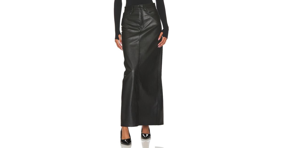 AFRM Amiri Faux Leather Maxi Skirt in Black | Lyst