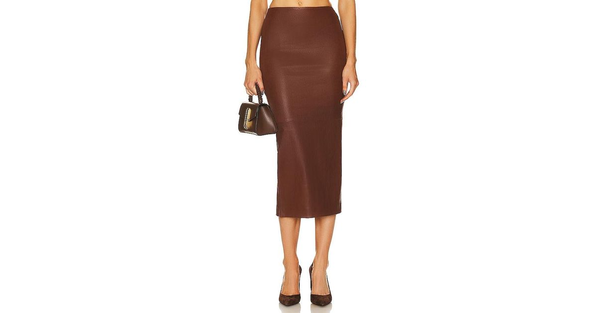 SPRWMN Leather Tube Skirt in Braun | Lyst DE