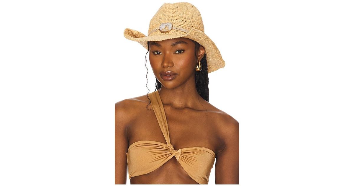 Florabella Kelli Cowboy Hat ? - Natural Tan Woman Simple Chic Tan Straw Cowboy Hat – Mia Belle Girls main image 2