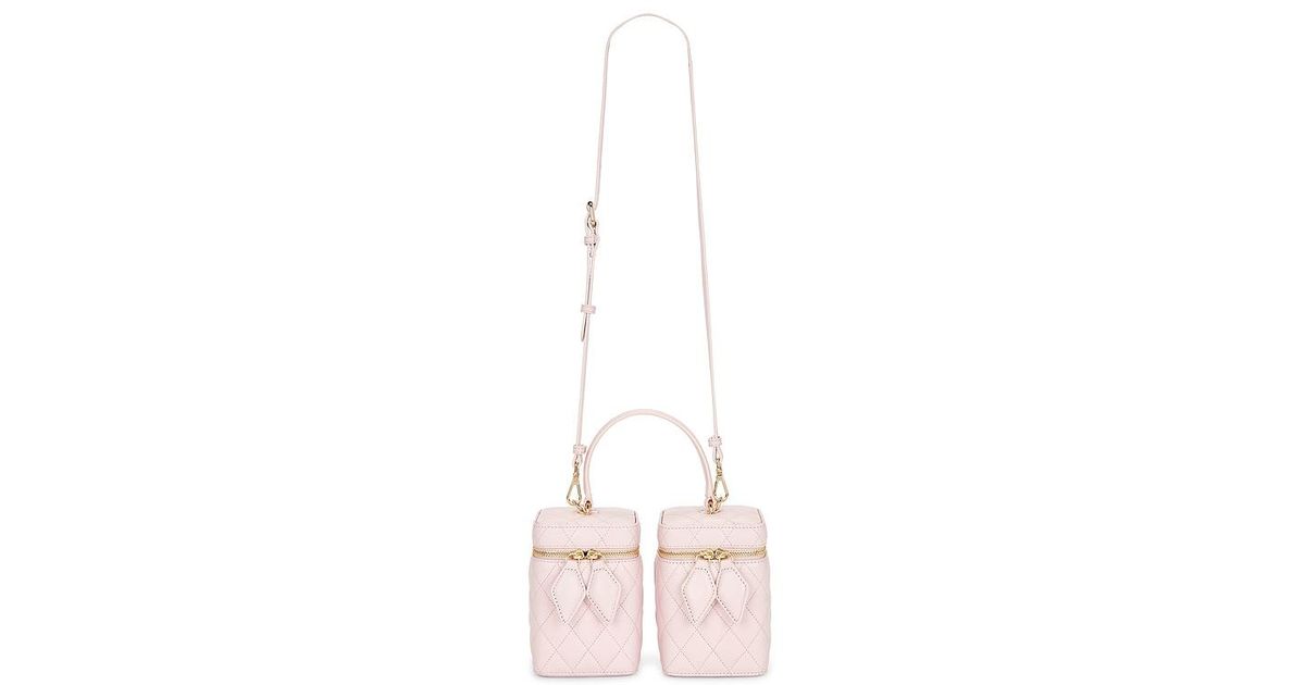 Pink Rox AKNVAS Rox Mini Quilted Leather Double Box Bag in White | Lyst