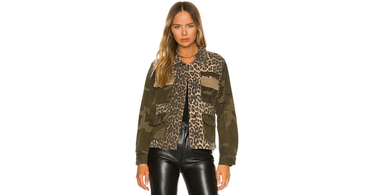 AllSaints Finch Camo Leopard Jacket in Green | Lyst
