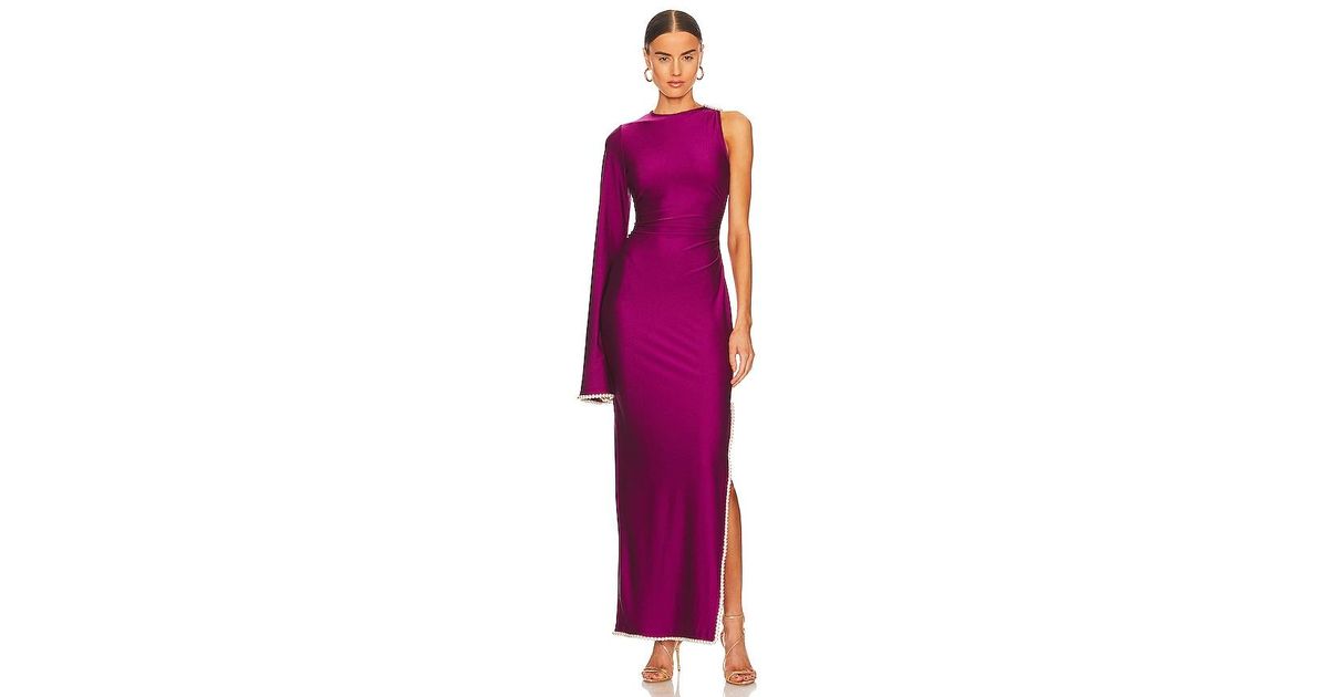 Khanums X Revolve Khriya Pearl Trim Maxi Dress in Purple Lyst