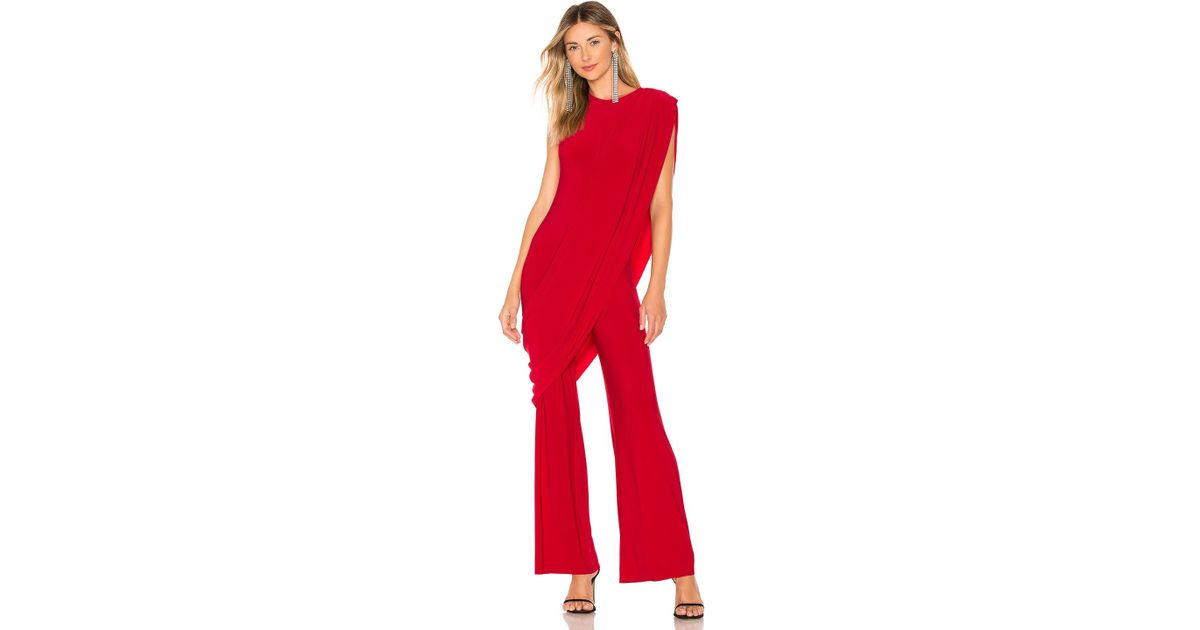 norma kamali sleeveless draped jumpsuit