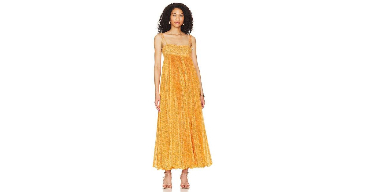 Free People X Revolve Emmaline Midi Dress in Yellow Lyst Australia