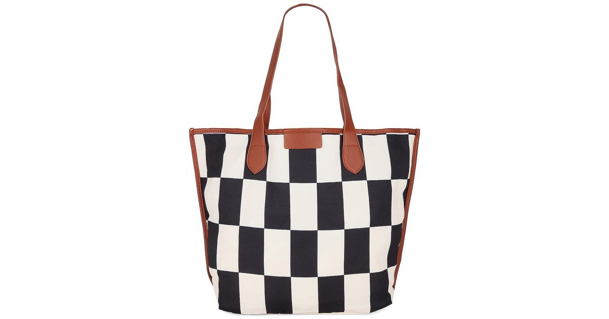 8 Other Reasons Checked Tote Bag in White Lyst