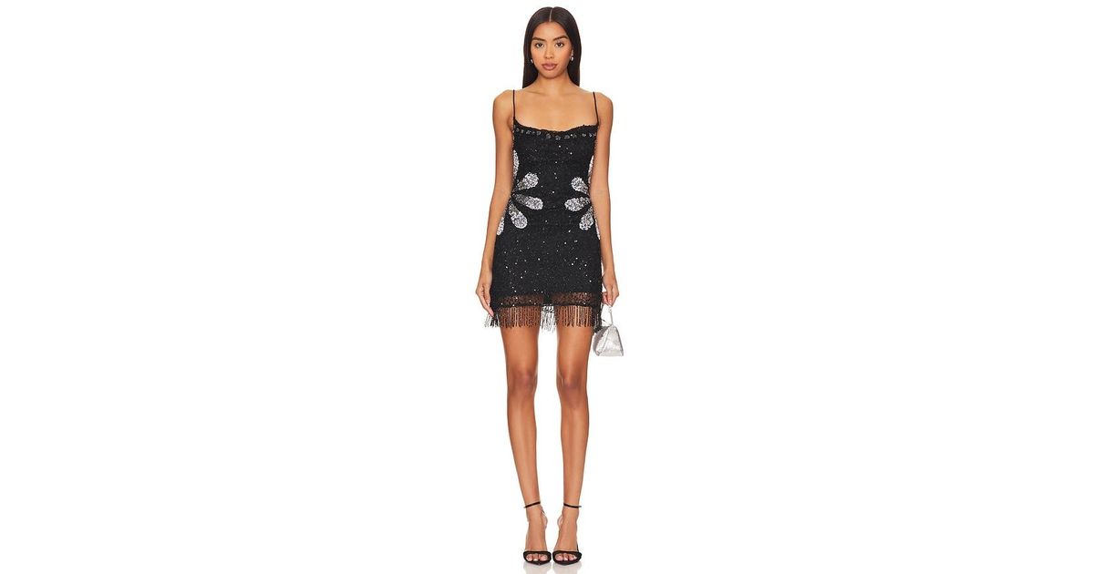 bellini sequin dress in black burst tularosa Tularosa Bellini Sequin Dress in Black Burst Medium NWT Womens Beaded Party