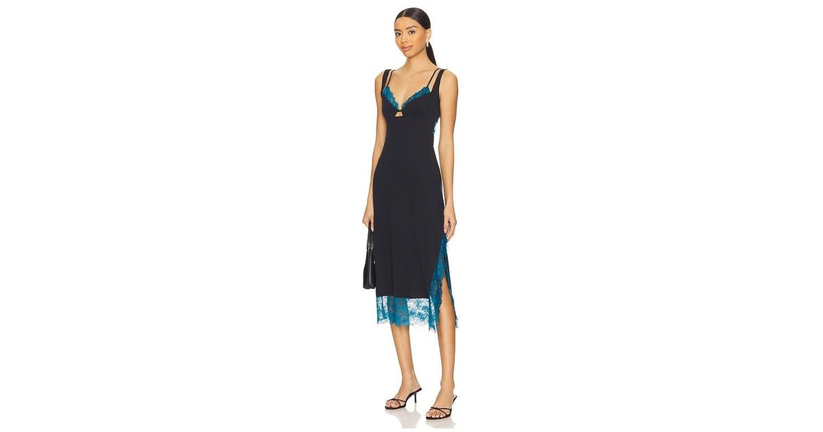 Free People X Intimately Fp Party Crasher Midi Slip Dress in Blue | Lyst
