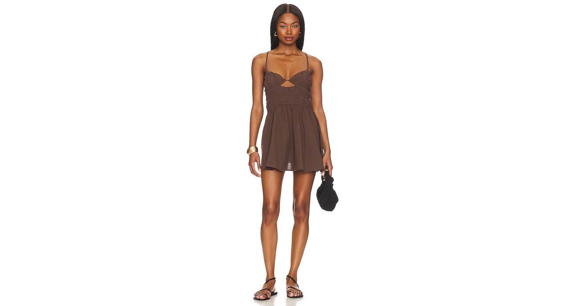 SNDY'S Tahlia Mini Dress in Brown | Lyst SNDY'S Tahlia Mini Dress in Brown | Lyst