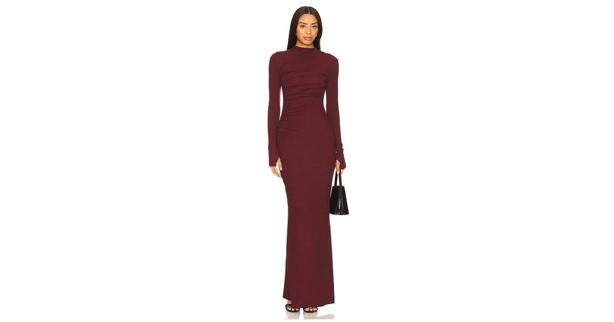 petra maxi dress wine Petra Sleeved Maxi Dress