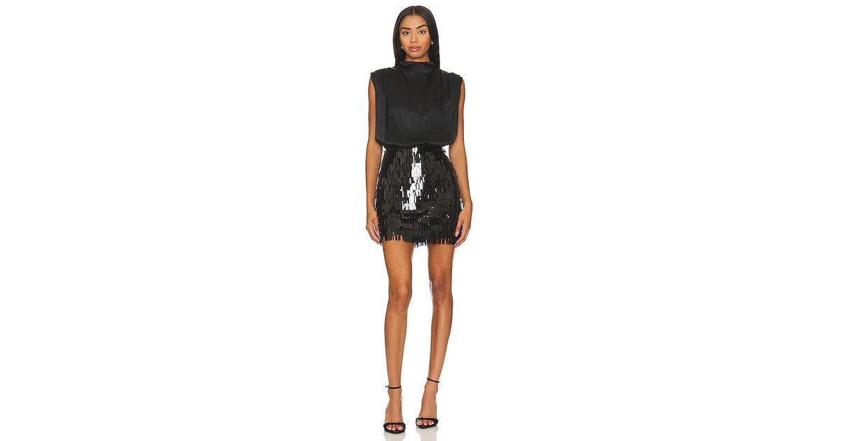 amanda uprichard simran sequin dress Amanda Uprichard Simran Mini Dress in Black