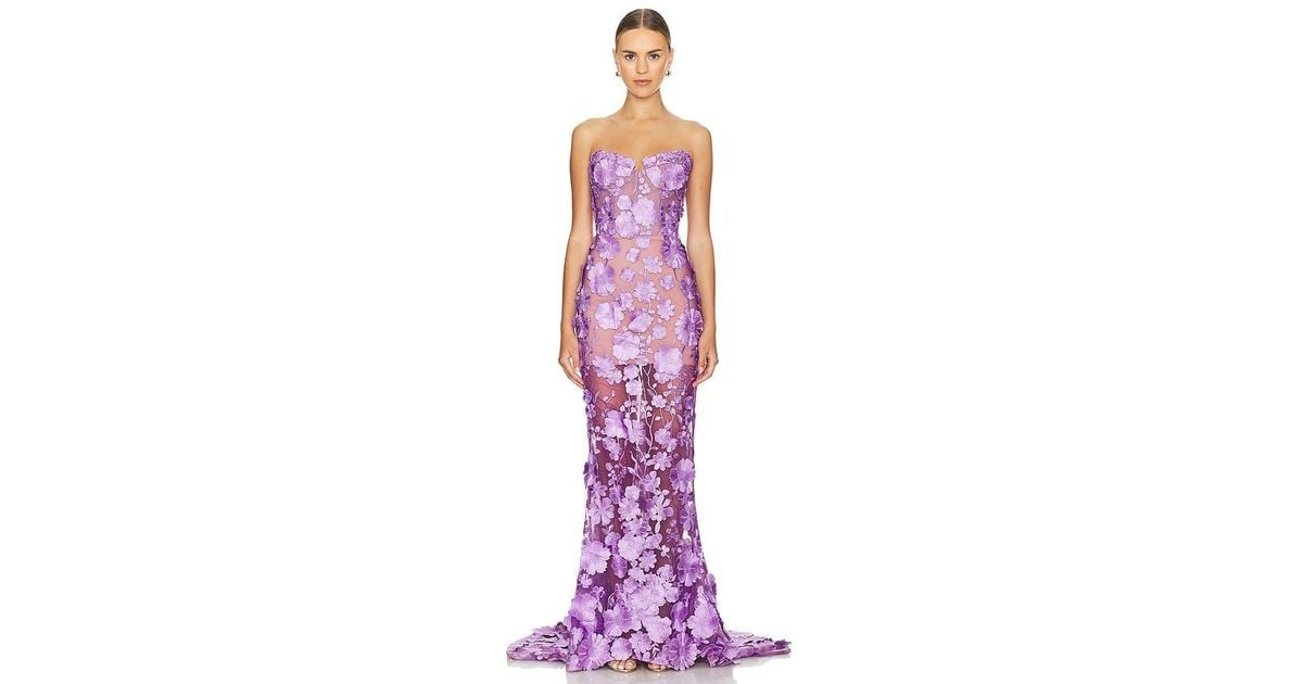 bronx and banco purple dress Bronx And Banco Gina sequinned satin Gown
