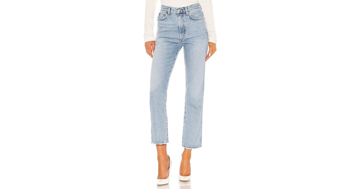 Agolde Pinch Waist High Rise Kick Jeans in Blue | Lyst