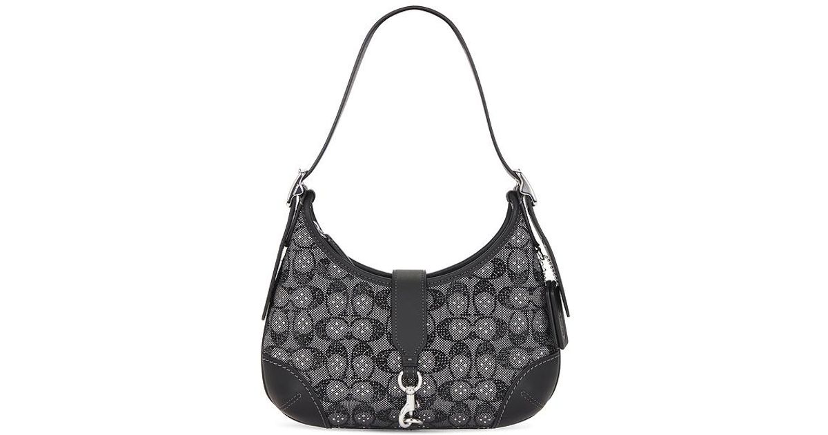 COACH The Originals Signature Hamptons Hobo Shoulder Bag in Black 