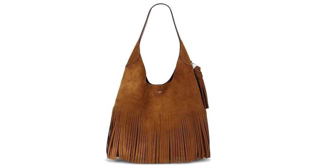 COACH Fringe Brooklyn 39 Shoulder Bag in Brown | Lyst