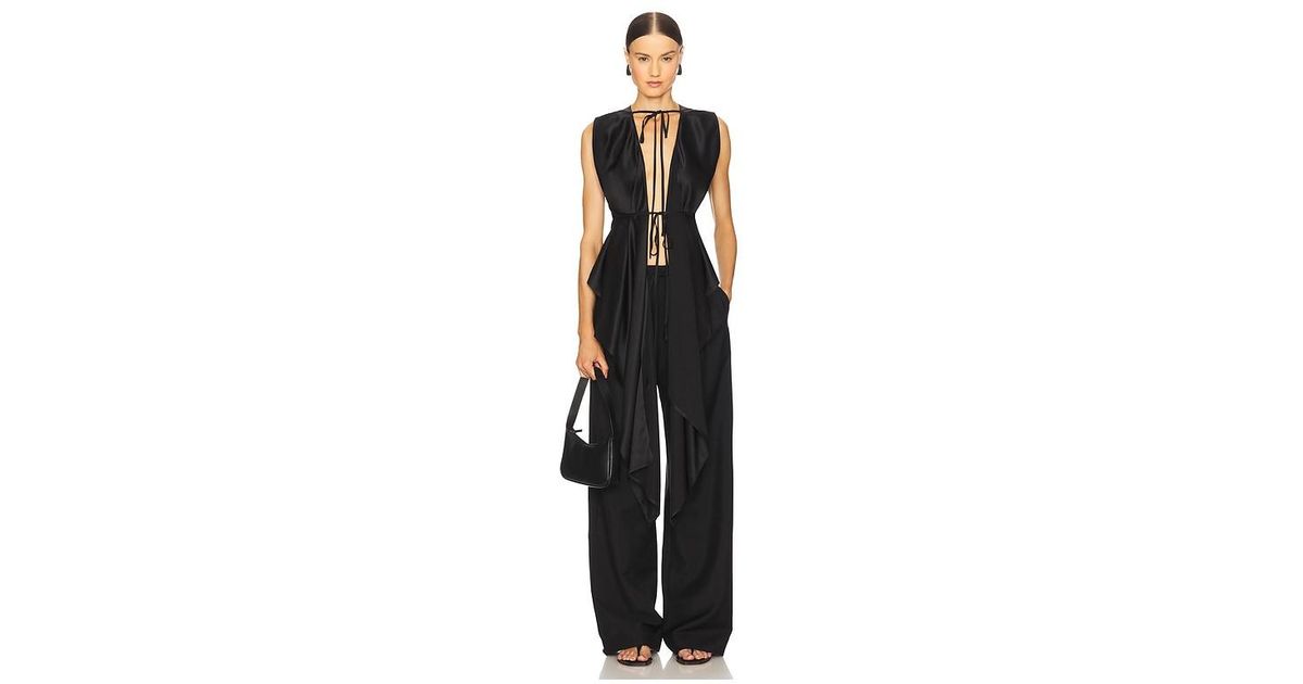 Helmut Lang Scarf Drape Top in Black | Lyst UK