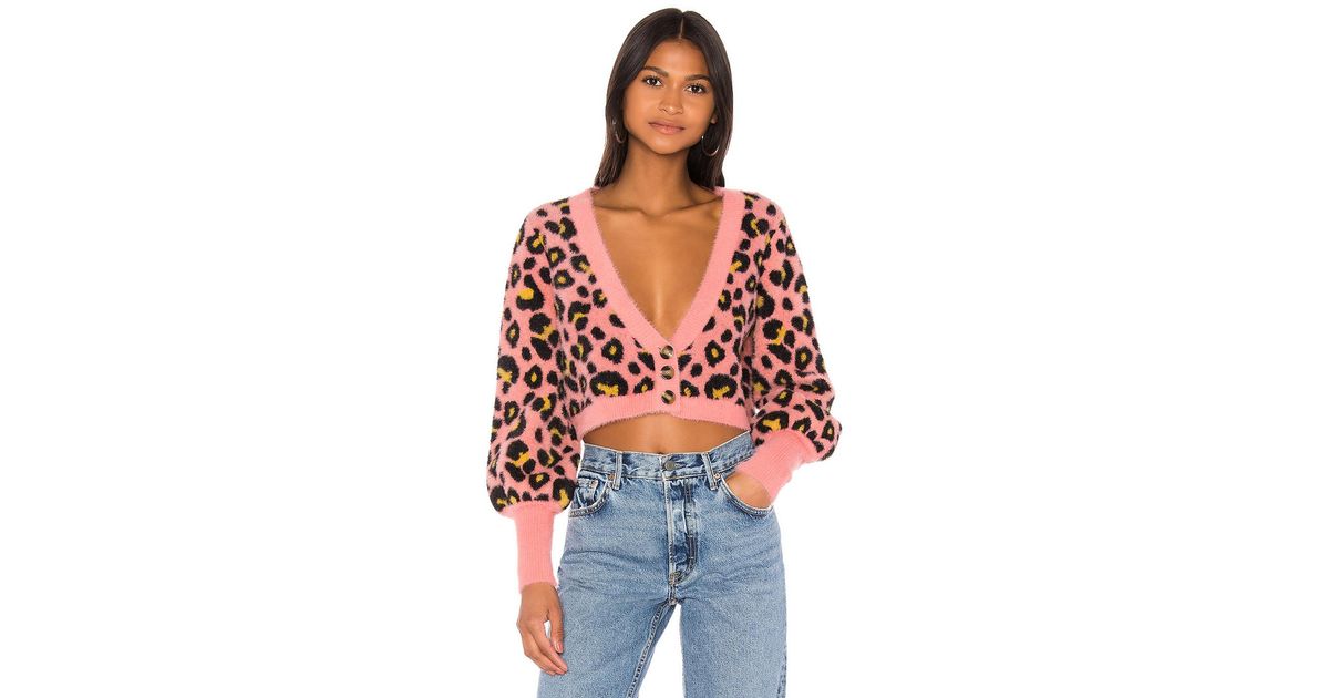 leopard cropped cardigan