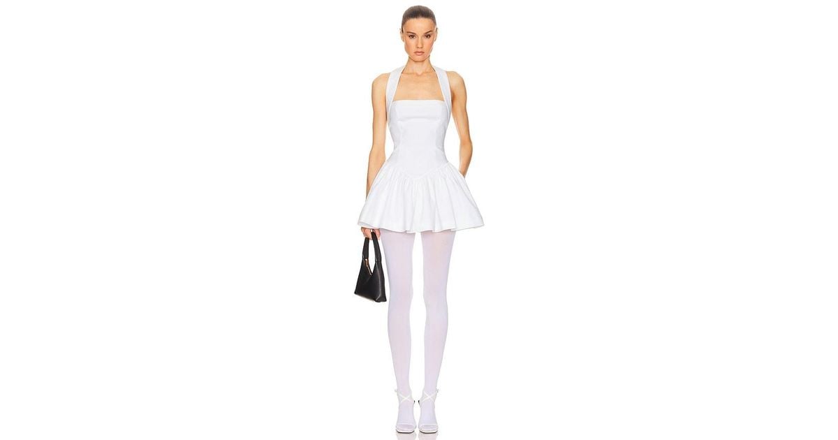 faille halter mini dresses in white Helsa Dress curve_dresses