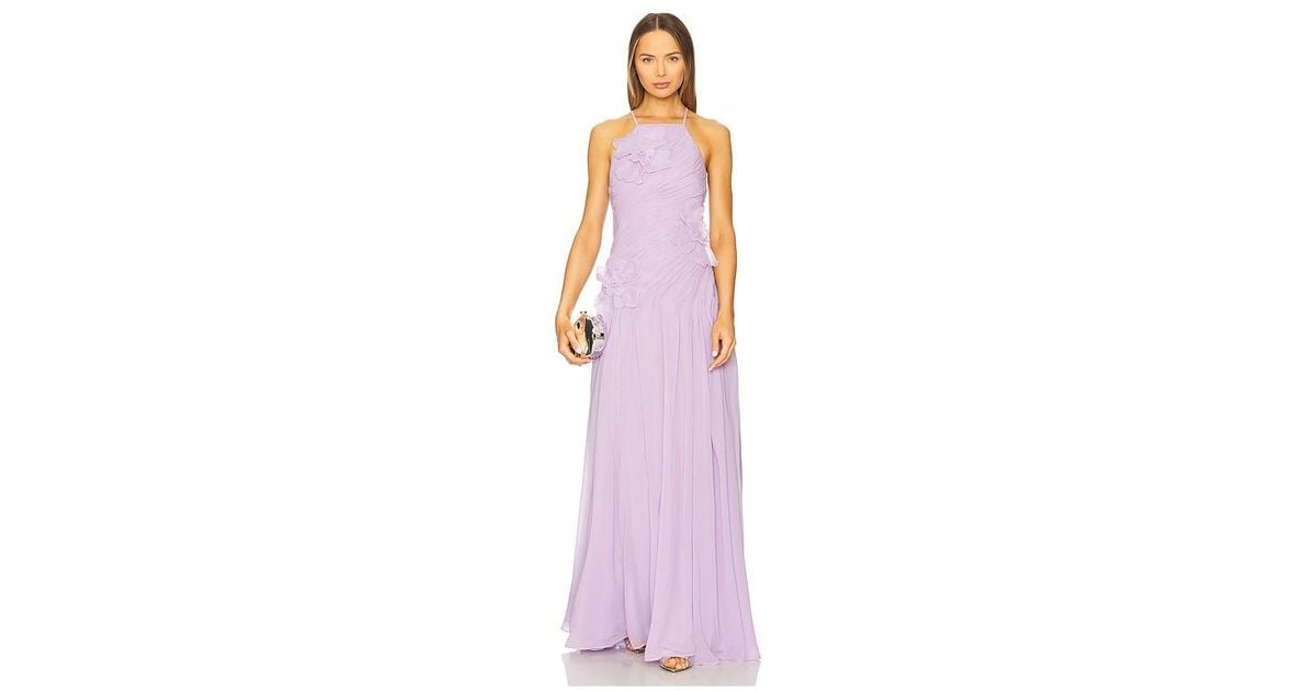 LEO LIN Amya Petal Gown in Purple | Lyst