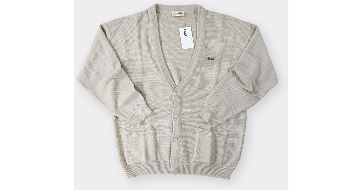 Lacoste Wool Chemise Vintage Cardigan in Grey (Gray) for Men | Lyst