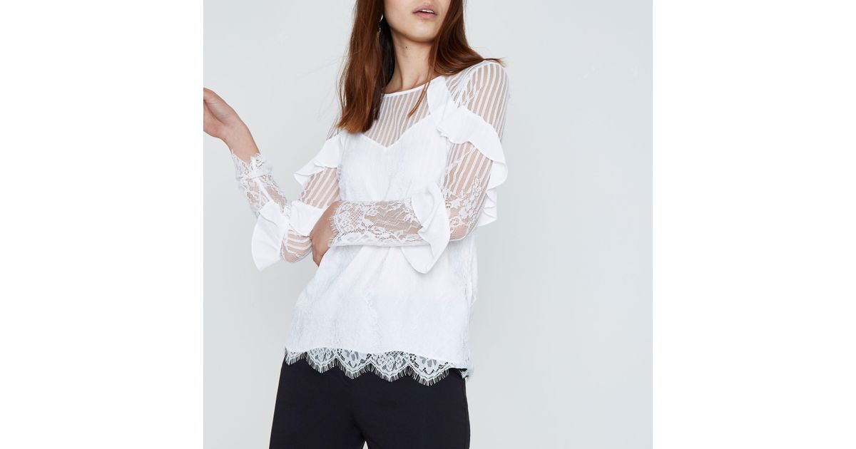 white lace mesh top