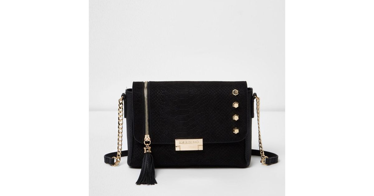 river island cross body bag black