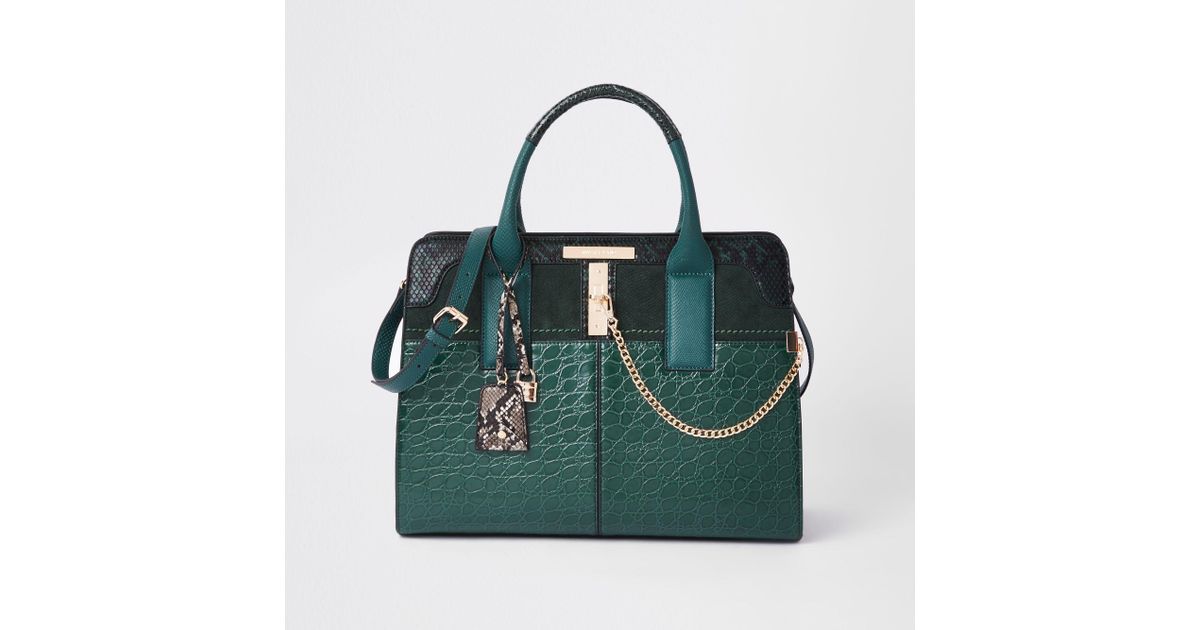 green croc handbag