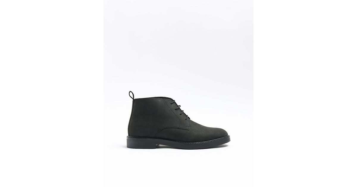 River Island Black Lace Up Chukka Boots for Men Lyst
