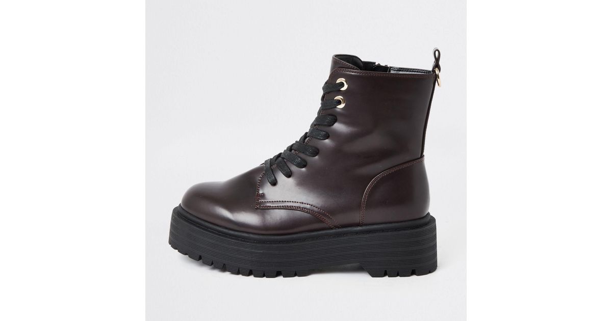 river island burgundy boots
