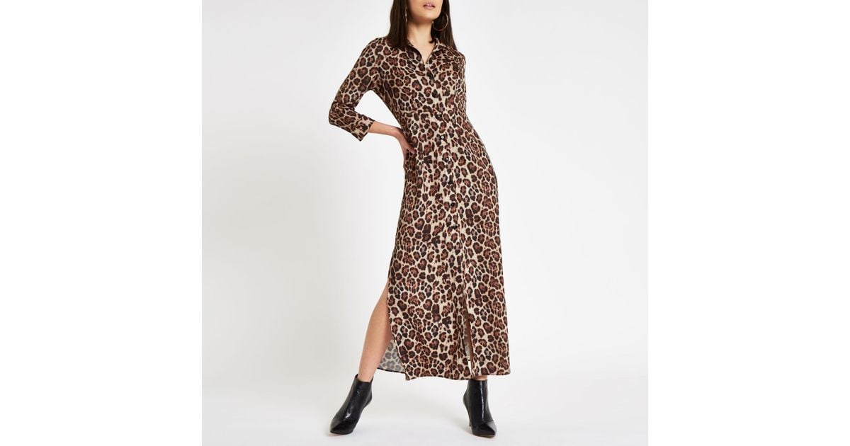 river island leopard print maxi dress
