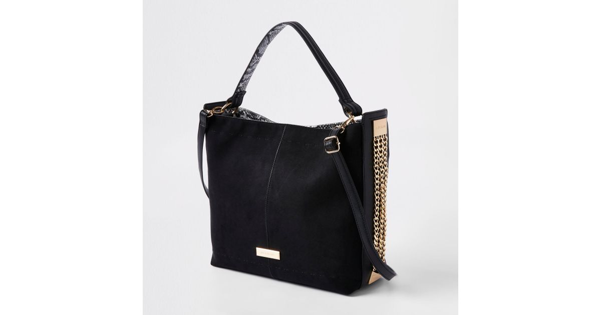 river island black chain bag