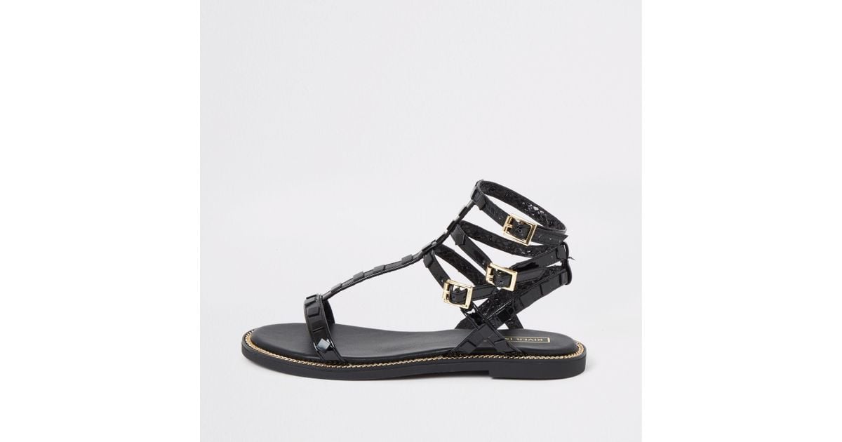 river island black gladiator sandals