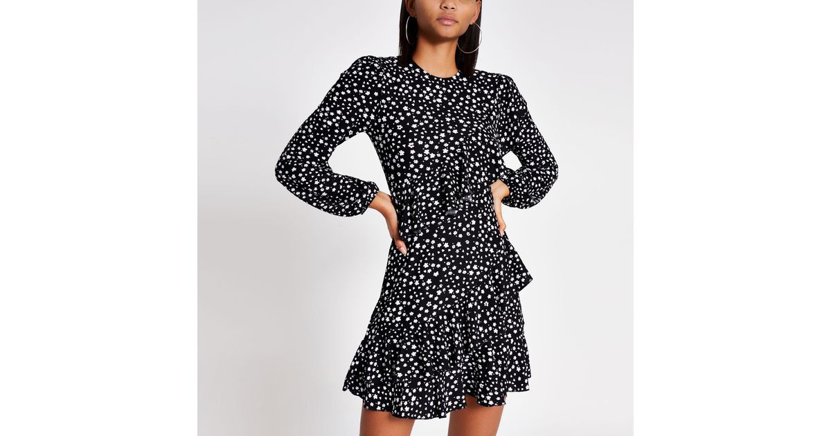 river island polka dot swing dress