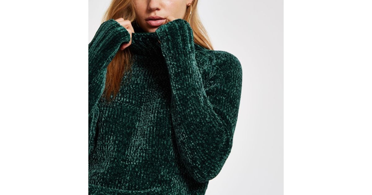 green chenille jumper