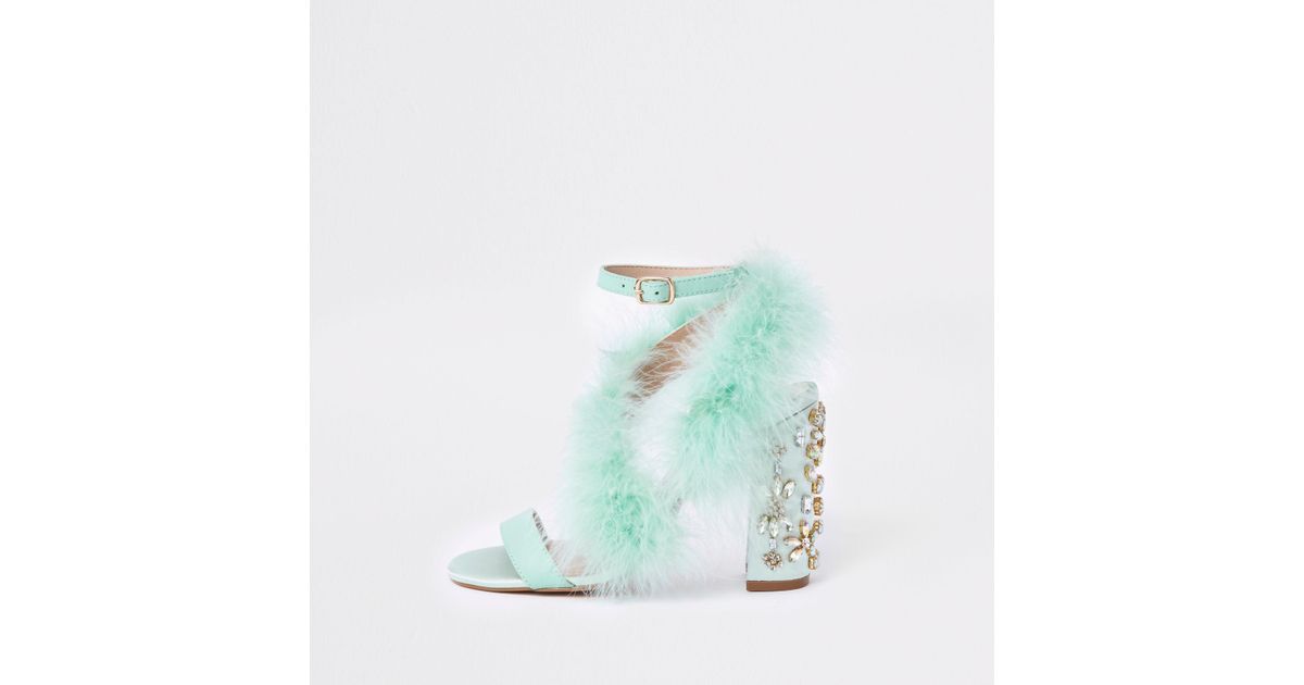 turquoise block heel shoes
