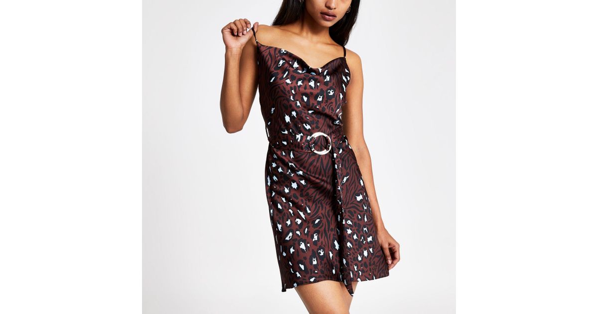 river island belted slip dress