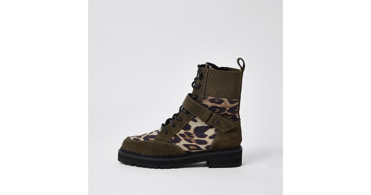 biker boots leopard