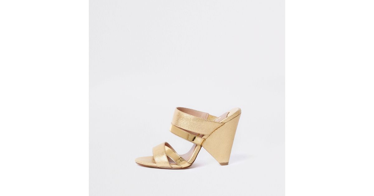 gold mule heels