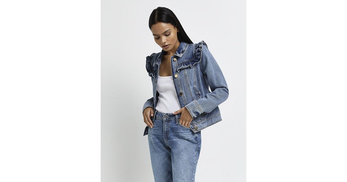 river island patchwork denim jacket