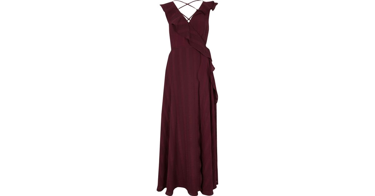 burgundy wrap maxi dress