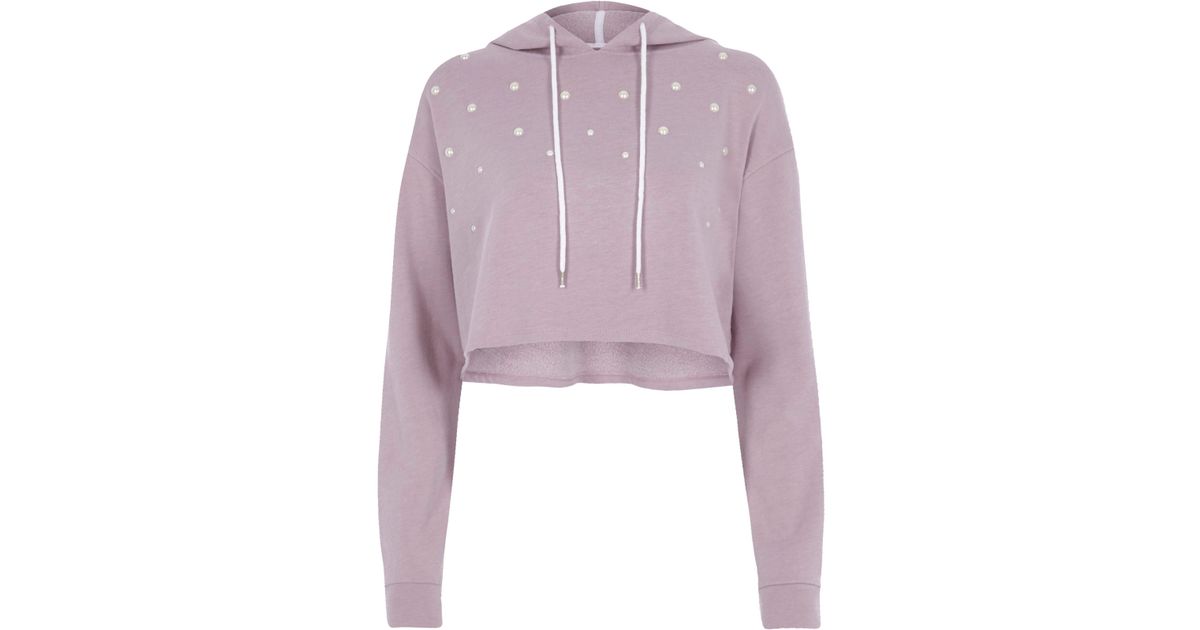 light purple cropped hoodie