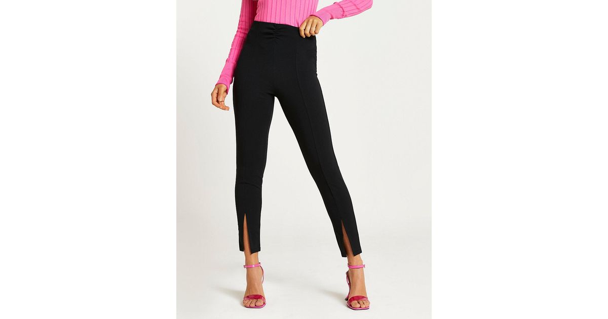 River Island Black Ruched Split Front 