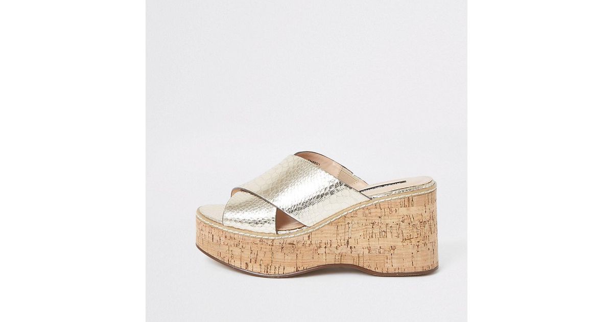 gold wedges river island