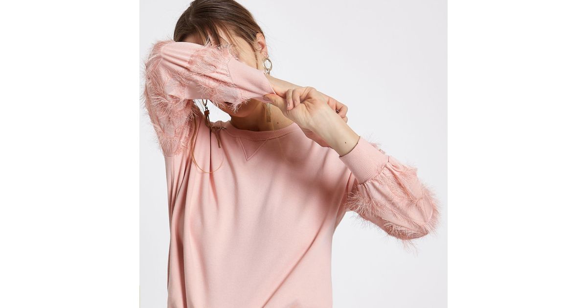 fringe sleeve sweatshirt
