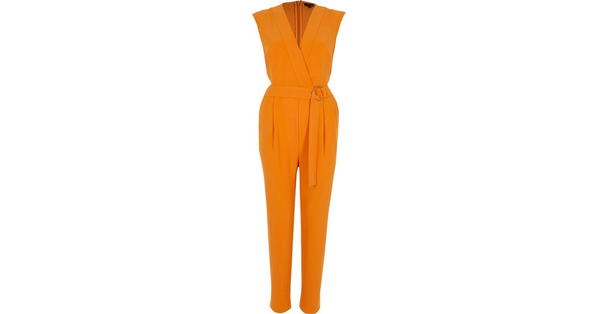river island orange jumpsuit