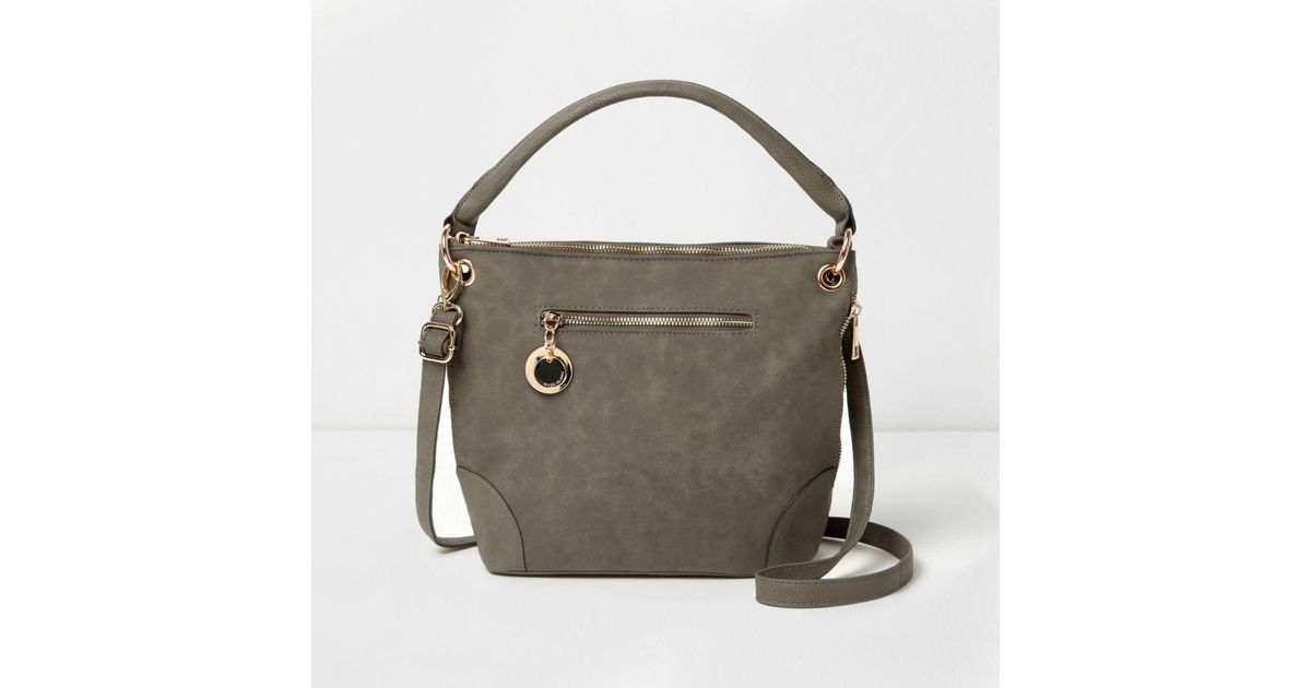 river island grey bag