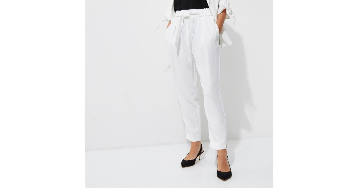 petite white trousers