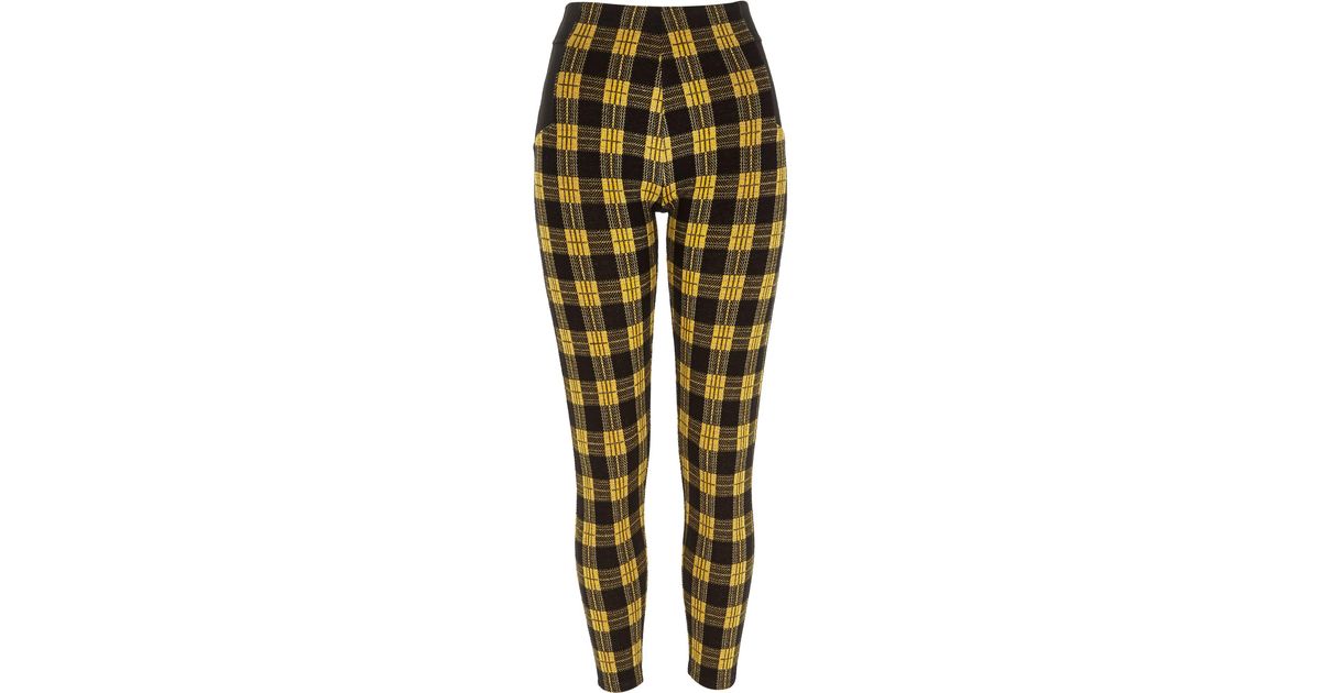 yellow checkered leggings
