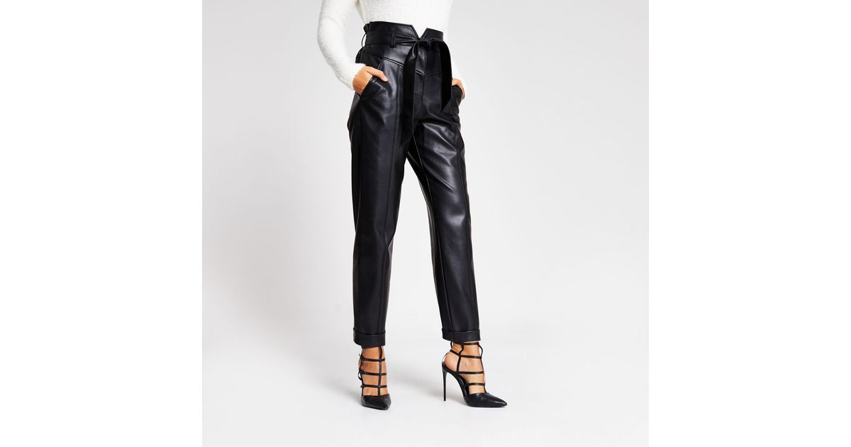 River Island Black Faux Leather Corset 