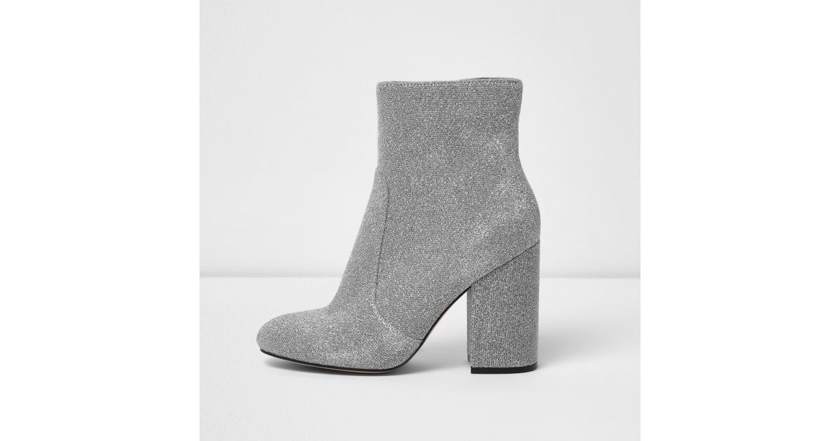 River island shop silver boots