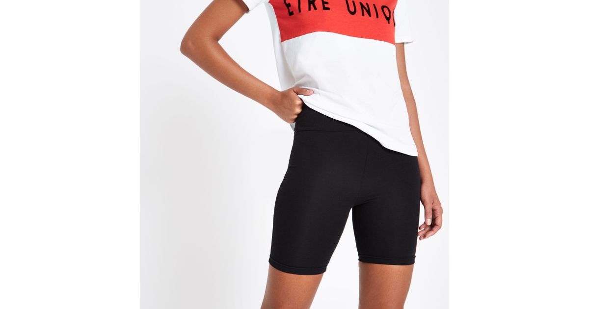river island black cycling shorts